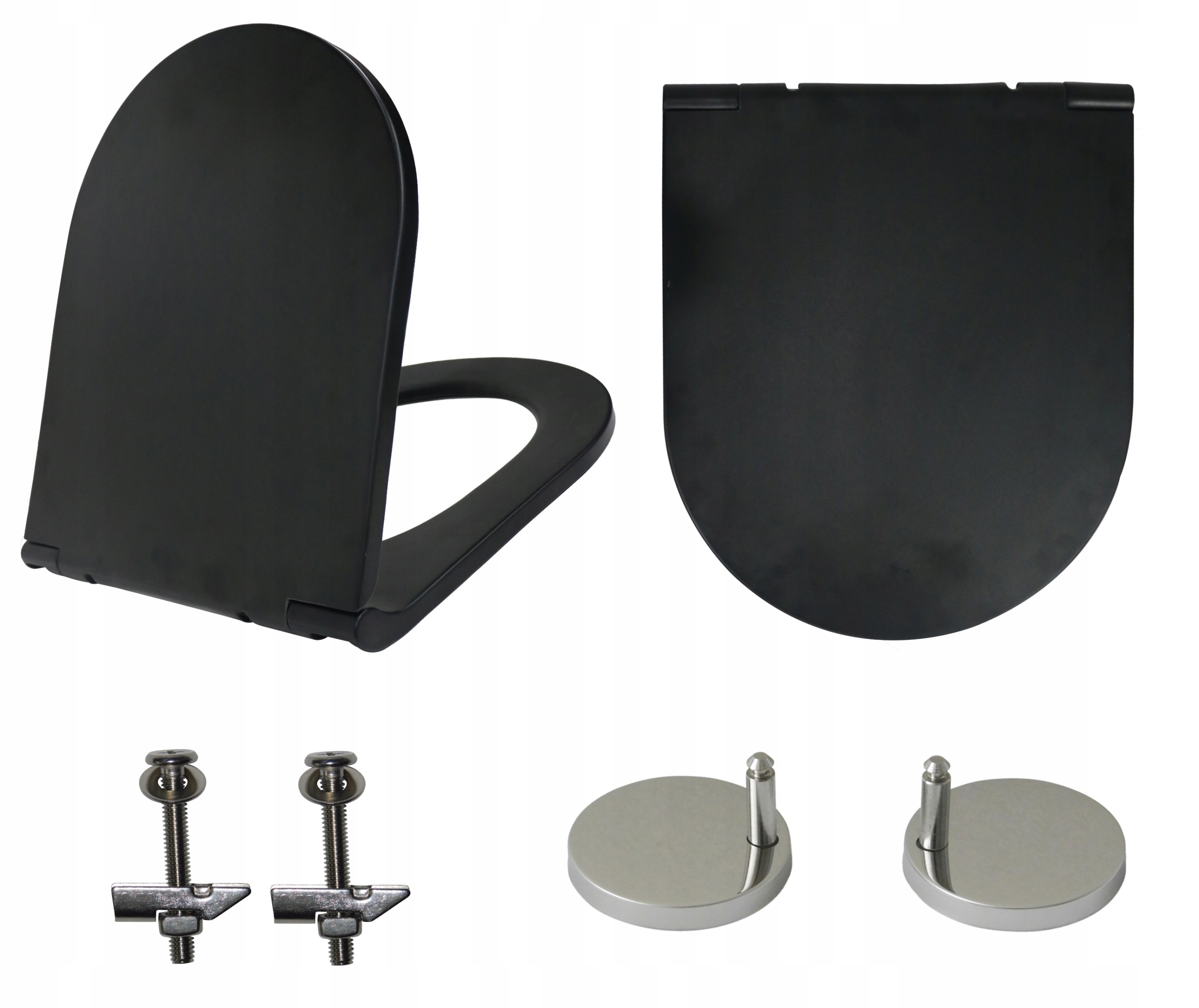 WC sedadlo Estiva BLACK MATT, čierny duroplast